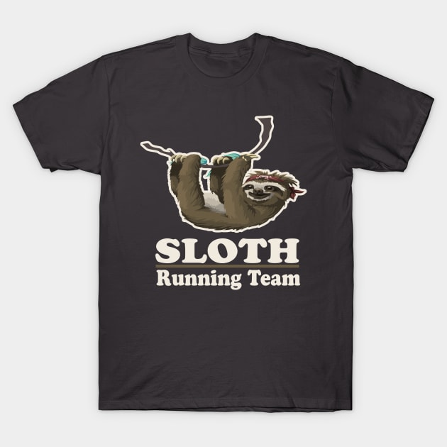 Sloth Running Team T-Shirt by Ricaso